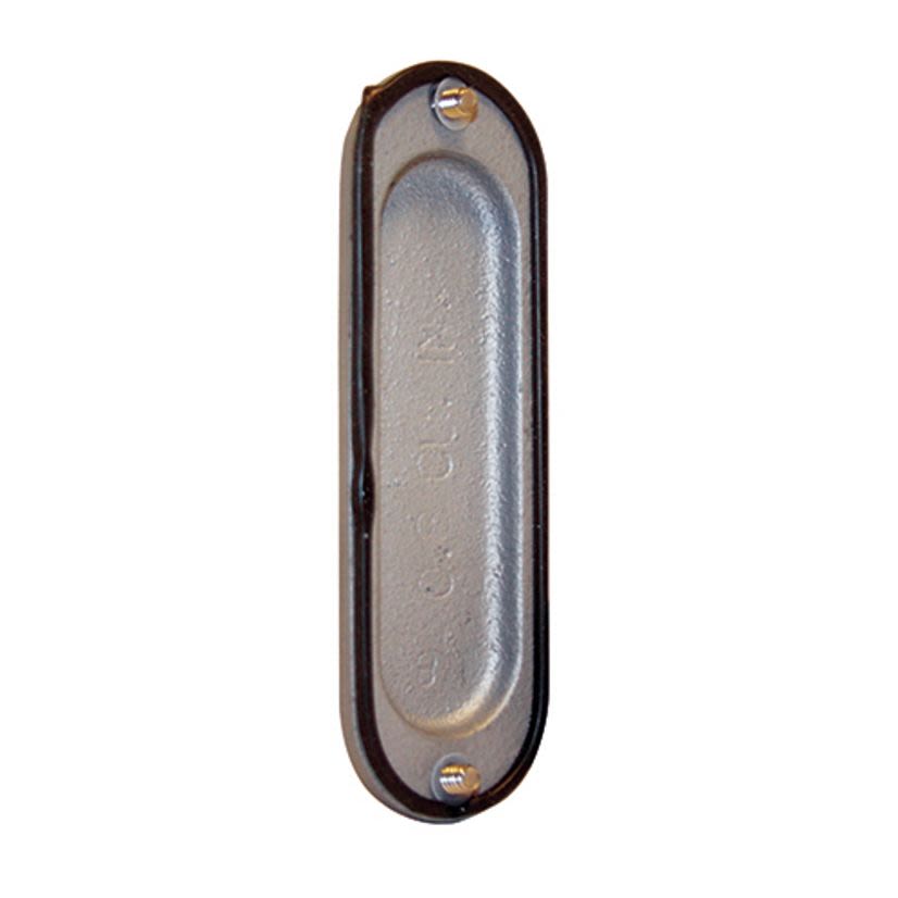 Appleton UNILETS 580IG Form-IN-Place Conduit Body Cover With Integral Gasket, 1-1/2 in Hub, For Use With FM8 Unilet Conduit Outlet Body, Steel, Zinc Electroplated